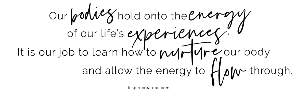 Our bodies hold onto the energy from our life's experiences. Read more about pain experienced during grief at www.inspirecreatebe.com 